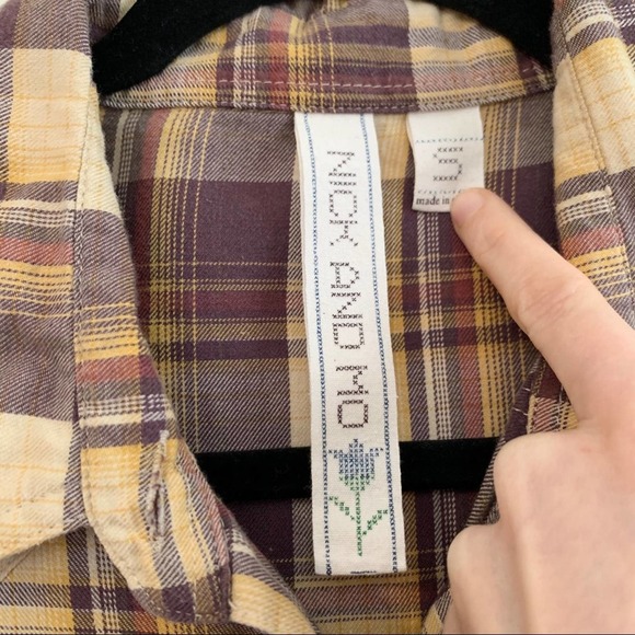 NICK AND MO Brown Plaid Button Up Tunic Shirt - Picture 2 of 6